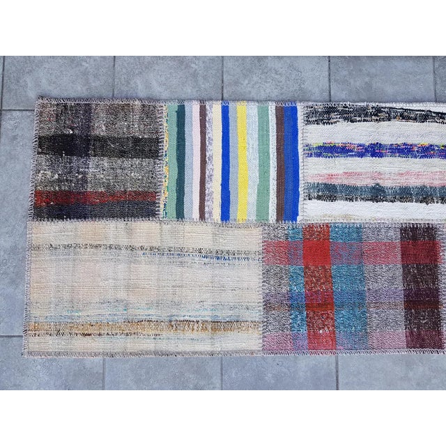 Mid 20th Century Turkish Handknotted Kilim Runner For Sale - Image 9 of 10