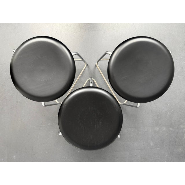 High Dot Bar Stools by Arne Jacobsen for Fritz Hansen, Denmark, 1968, Set of 3, in Very Good conditions. Designed 1960 to...