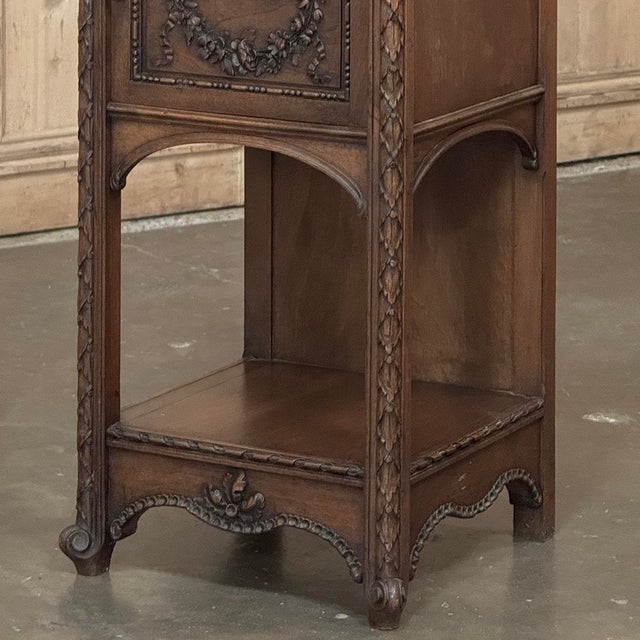 19th Century French Louis XVI Walnut Nightstand For Sale - Image 9 of 18