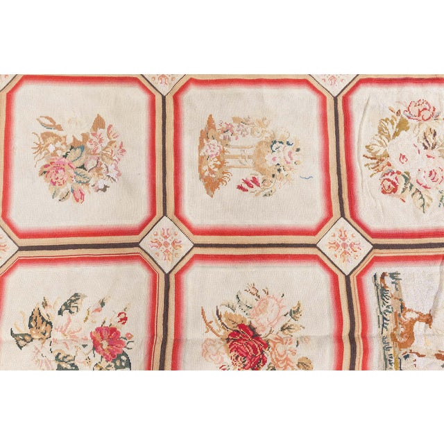Textile Antique English Needlepoint Rug For Sale - Image 7 of 13