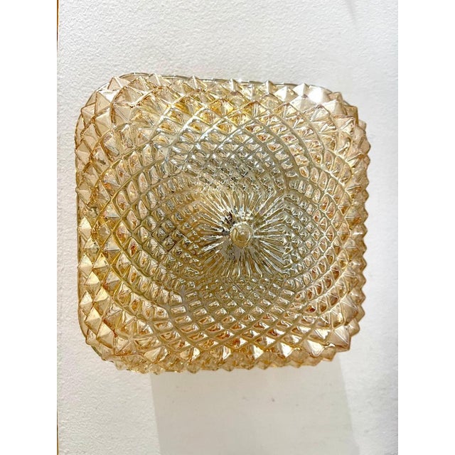 Mid-Century Round Clear Cut Glass Sconce, Germany, 1960s For Sale - Image 4 of 10