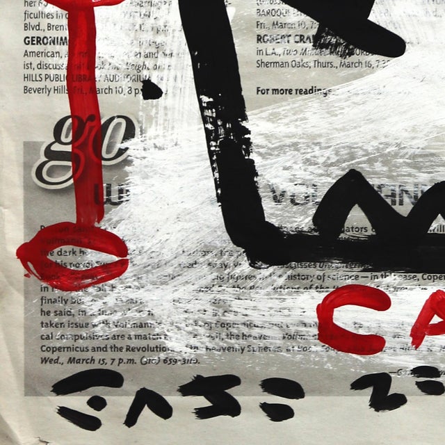 Perk Up Cats-Up - Original Food Pop Art Acrylic Painting on Newspaper For Sale In Los Angeles - Image 6 of 6
