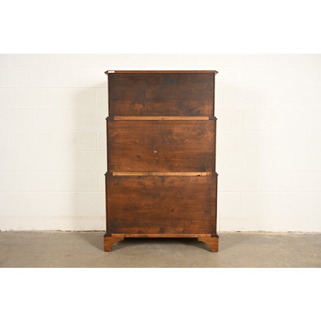 Harden Furniture Georgian Solid Mahogany Triple Chest-on-Chest Highboy Dresser For Sale - Image 16 of 17