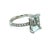 2010s Natural Aquamarine Diamond Ring 14k W Gold 3.18 TCW Certified For Sale - Image 5 of 8