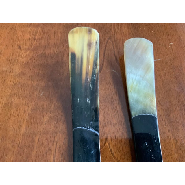 Vintage Horn Salad ServerIng Set- a Pair For Sale - Image 4 of 7