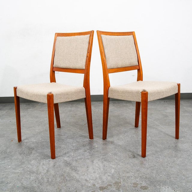 1960s Mid Century Danish Modern Dining Chairs Set 4 Wool Teak Wood Svegards Sweden MCM For Sale - Image 5 of 12