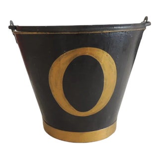 Vintage Gold & Black Fireplace Coals Metal Holder With Letter "O" For Sale