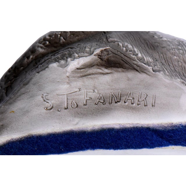 Ceramic Early 20th Century S. Tofanari for Guido Cacciapuoti Italian Porcelain Figurine of Orangutang Ape For Sale - Image 7 of 9