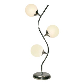 1970s Mid-Century Modern Chrome Lamp Robert Sonneman Style For Sale