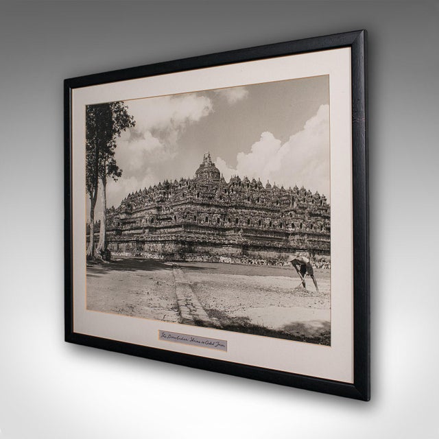 Traditional Vintage Photograph, Borobudur Shrine, Oriental, Monochrome, Java, Mid Century For Sale - Image 3 of 8