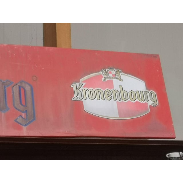 1970s Vintage Red Metal Trade Sign, 1970s For Sale - Image 5 of 9