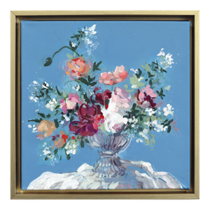 Local Blooms - Framed Abstract Colorful Still Life Mixed Media Art on Canvas Original Artwork by Kellie Newsome