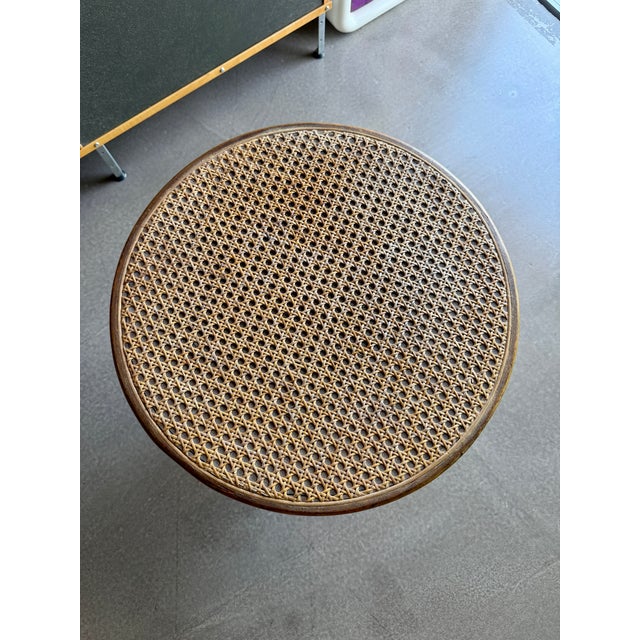 Brown Vintage CCFM Bentwood Martini Table Mid Century Modern Cane Rattan Side Stand Thonet Style For Sale - Image 8 of 14
