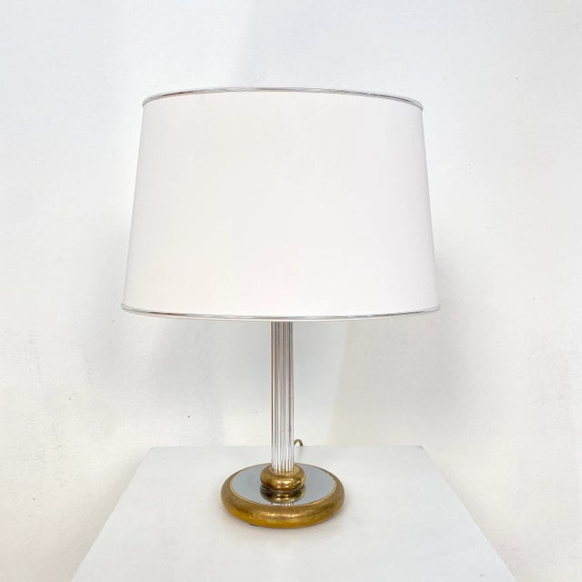 Mid-Century German Table Lamp in Chrome and Brass from Aro-Leuchte, 1971 For Sale - Image 10 of 10