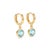 Contemporary Natural Blue Topaz Hoop Earrings, Dainty Drop Minimalist Silver Hoops, December Birthstone Jewelry, A Pair For Sale - Image 3 of 5