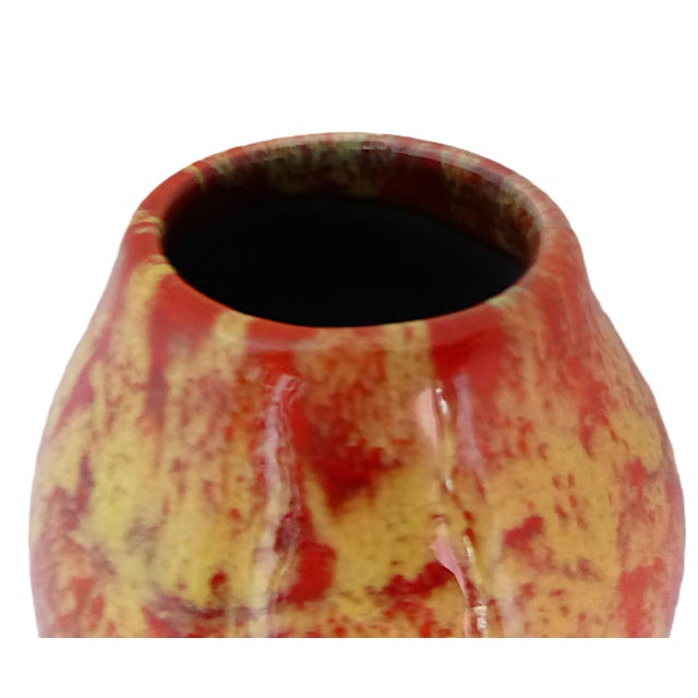 Hungarian Mid Century Modern Lava Glaze Pottery Vase 1960s Hungary For Sale - Image 4 of 7