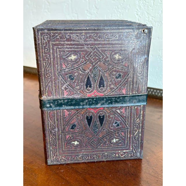 Art Nouveau Early 1900s Faux Books Biscuit Tin For Sale - Image 3 of 7
