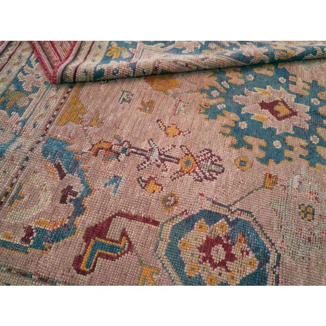 Antique Square Oushak Rug rug no.10341 For Sale - Image 4 of 4