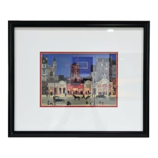 Framed Moulin Rouge Paris Street Scene Lithograph – Museum Quality, Columbia Frame Inc. For Sale