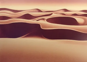 1980s Realist Scott Nellis "Dunes #3" Signed Numbered Art Serigraph of Desert Landscape