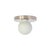 Minimal from top to bottom. This black flush mount pairs a metal base with a soft glass globe. Cool, calm, and quietly...