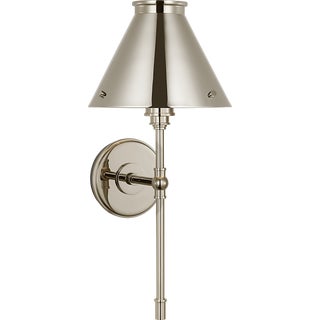 Chapman & Myers for Visual Comfort Signature Parkington Large Tail Sconce in Polished Nickel For Sale