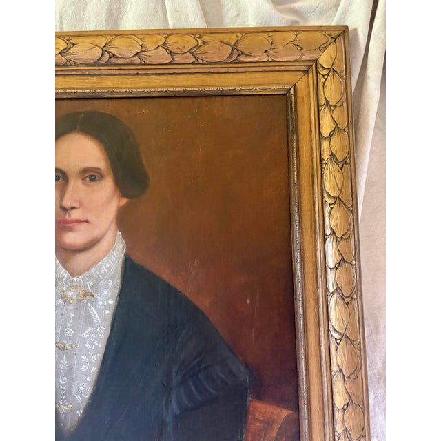Late 19th Century French Oil on Canvas Portrait of a Woman For Sale - Image 11 of 12