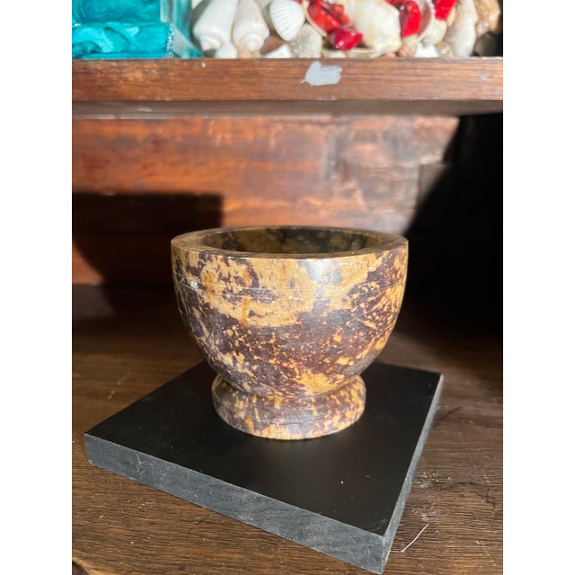 Wood Grand Toiur Style Classical Carved Soapstone Ritual Chalice on the Ebony Base For Sale - Image 7 of 7