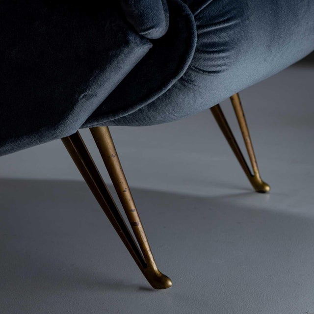 Mid-20th Century Pair of ISA Bergamo Armchairs, Italy For Sale - Image 11 of 15
