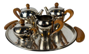 Vintage Silver-Plated Coffee Set from Alessi, 1970s, Set of 5