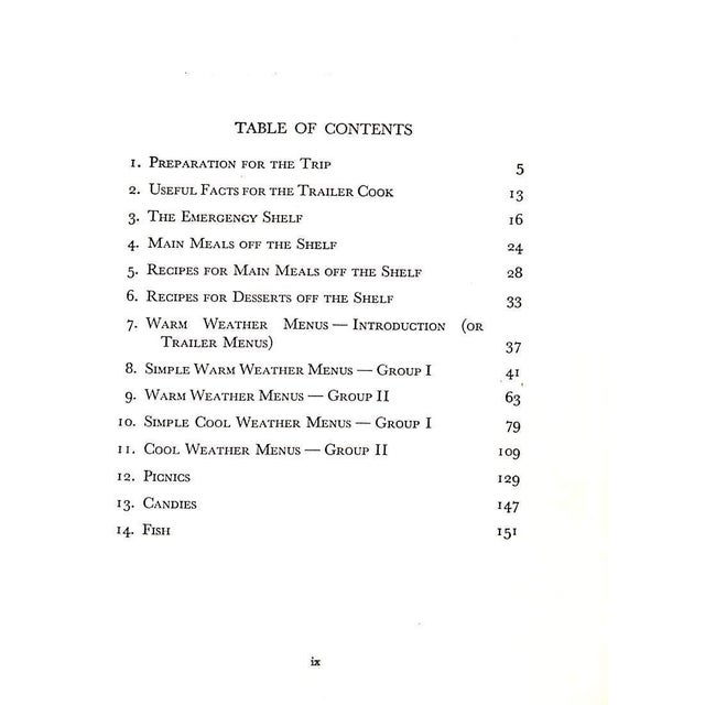 Traditional "Meals on Wheels: A Cook Book for Trailers and Kitchenettes" 1937 Willson, Lou & Hoover, Olive For Sale - Image 3 of 7