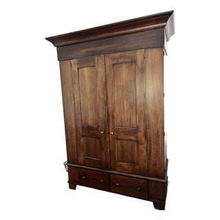 Beautiful Solid Walnut Entertainment Armoire by Room & Board, Handcrafted by RomWeber Furniture in Batesville, Indiana. For Sale