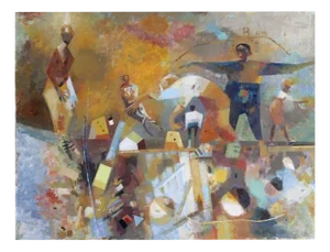 Victor Karnauh, Walk in the City, Oil on Canvas, 1990s