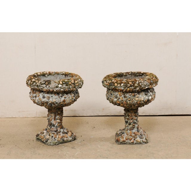 Early 20th Century French Antique "Pebble Pots" Planters - Set of 2 For Sale - Image 9 of 12