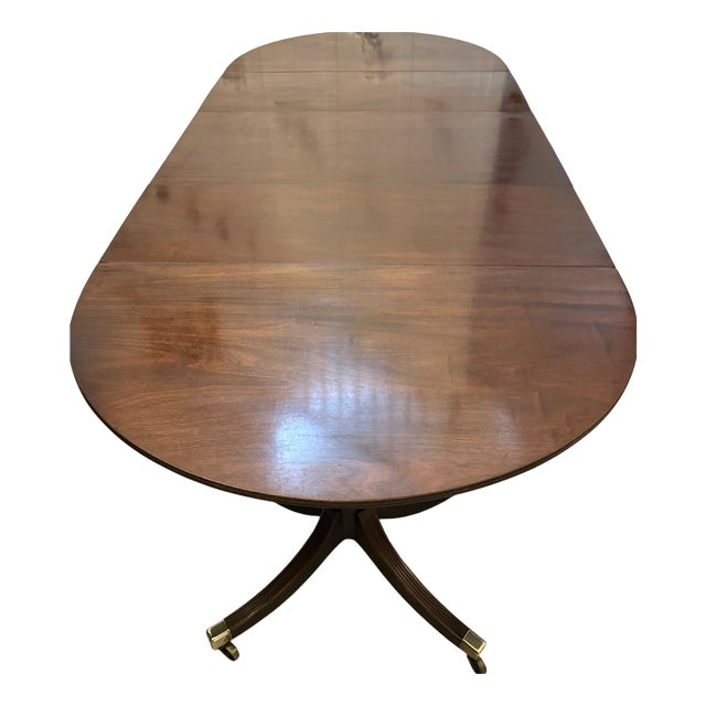 Antique Georgian Mahogany Extendable Triple Pillar Dining Table, 1800 For Sale