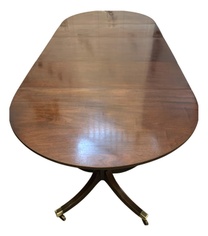 Antique Georgian Mahogany Extendable Triple Pillar Dining Table, 1800