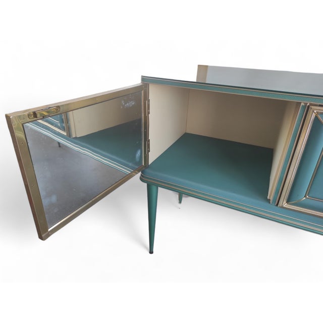 Vintage Sideboard with Petrol Green Mirror, 1950s For Sale - Image 9 of 15