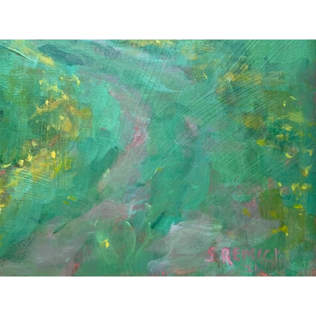 “Buttercup Lined Path" Contemporary Plein Air Acrylic Painting by Stephen Remick For Sale In Providence - Image 6 of 9