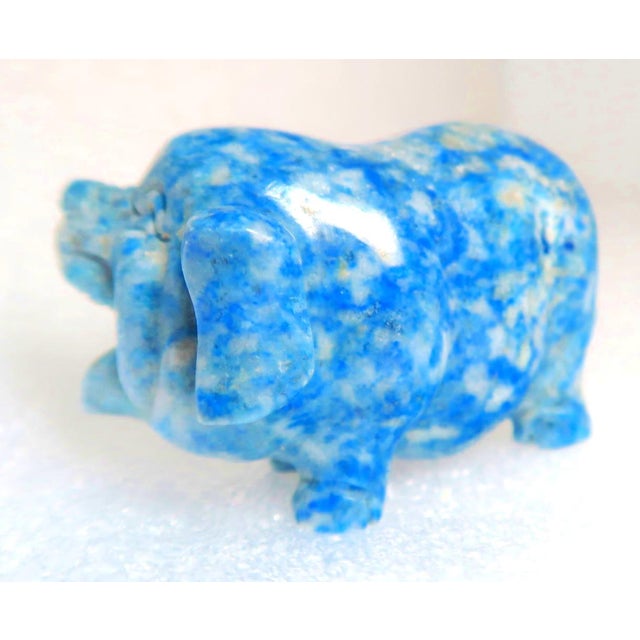 Miniature Well-Carved Lapiz Lazuli Piglet - Pig, Piggy.! For Sale - Image 10 of 12