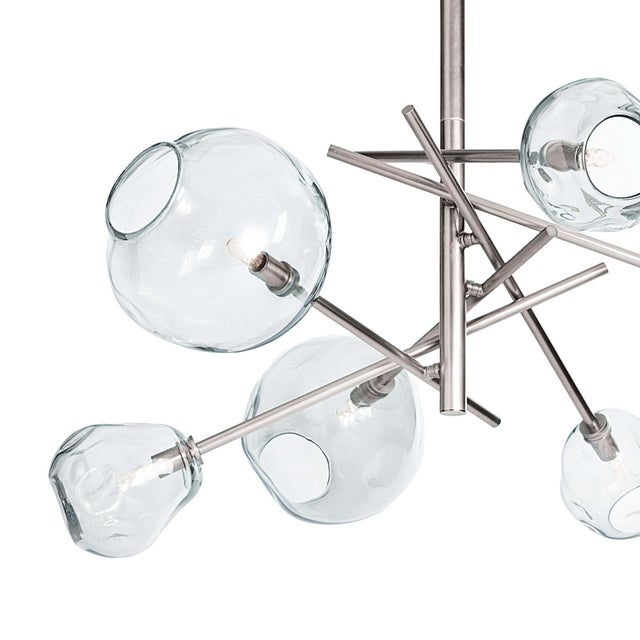 Transitional Regina Andrew Molten Chandelier With Clear Glass in Polished Nickel For Sale - Image 3 of 5