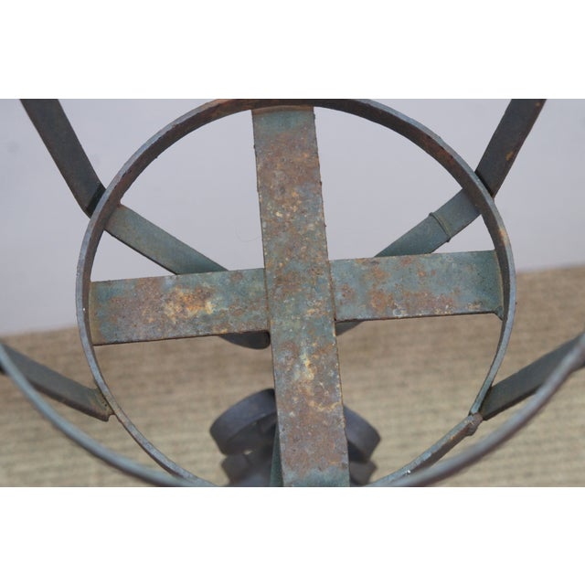 Vintage Brutalist Gothic Wrought Iron Plant Stand Scroll Tripod Pot Holder 24" For Sale - Image 6 of 13