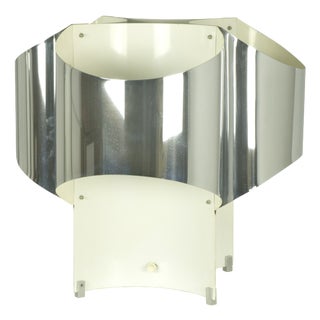 Large Space Age Chrome Plated and White Painted Four-Light Table Lamp by Mario Bellini for Reggiani, 1960s For Sale