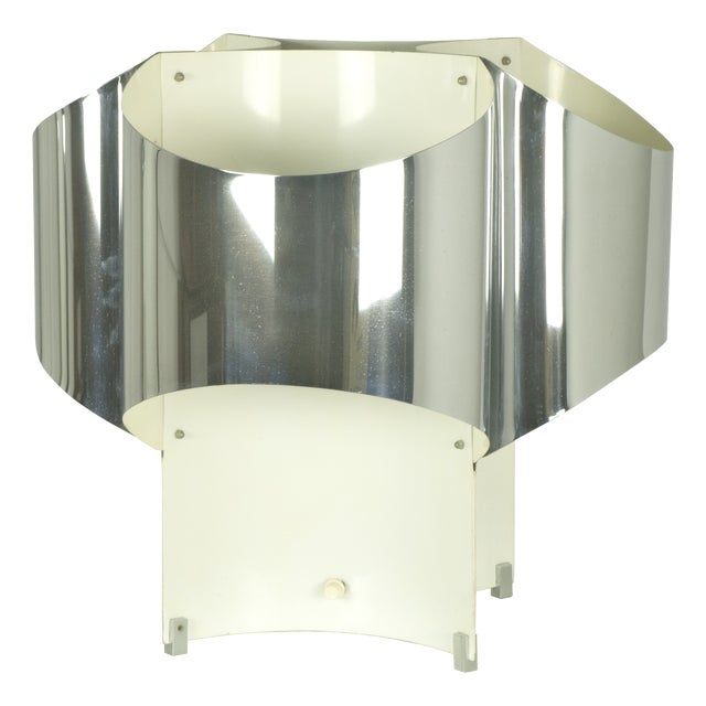 Large Space Age Chrome Plated and White Painted Four-Light Table Lamp by Mario Bellini for Reggiani, 1960s For Sale