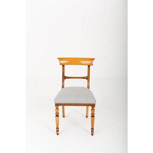 Hollywood Regency Regency Revival Satin Birch Dining Chairs, 1920s, Set of 12 For Sale - Image 3 of 3