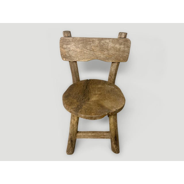 Antique village chair that can also be used as a side table. We have a small collection. Lovely patina and character on...