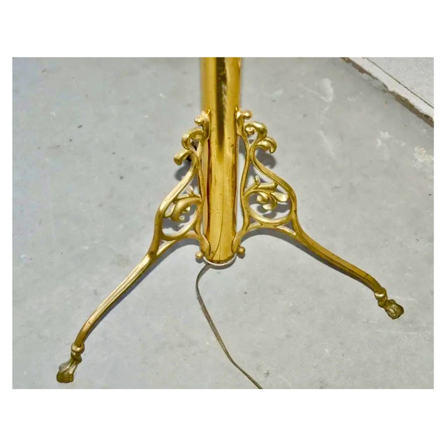 Late 19th Century Late 19th Century Super Rare Antique Brass Kerosene Torchiere For Sale - Image 5 of 7