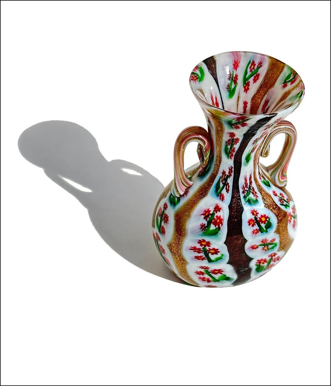 Vittorio Zuffi for Fratelli Toso Murano Flower Cane Murrine