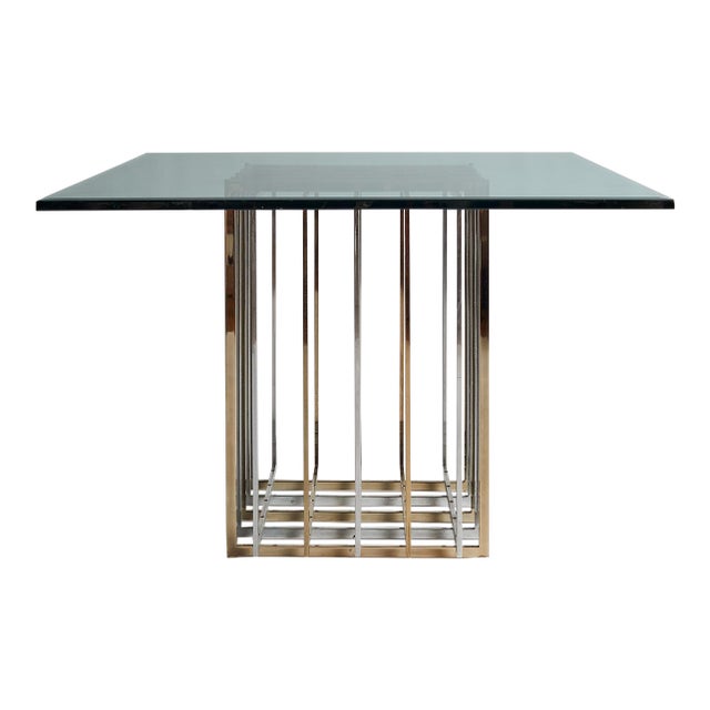 The Pierre Cardin Glass and Metal Dining Table For Sale