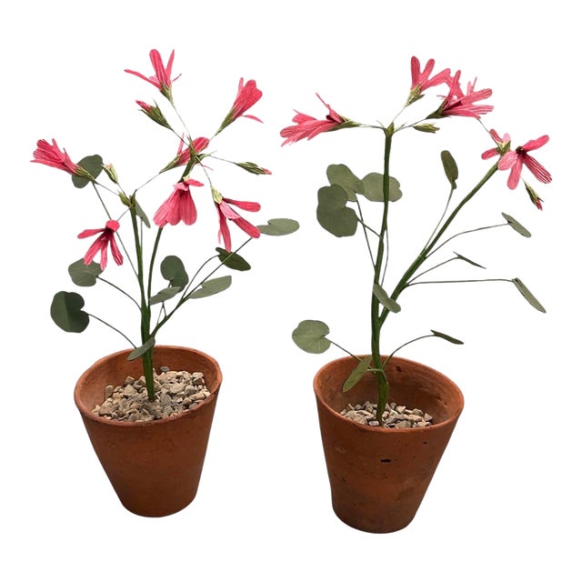 Pair of Artisan Flowers For Sale