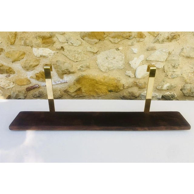 Vintage Brass and Wood Hanging Wall Shelf For Sale - Image 16 of 16